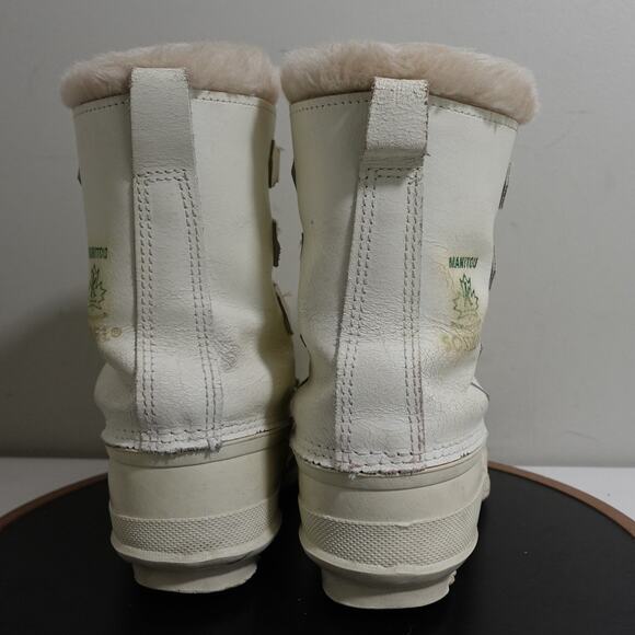 Sorel Manitou Boots Women Size 8‎ White Winter Snow Waterproof Wool Lined Canada - Picture 9 of 12